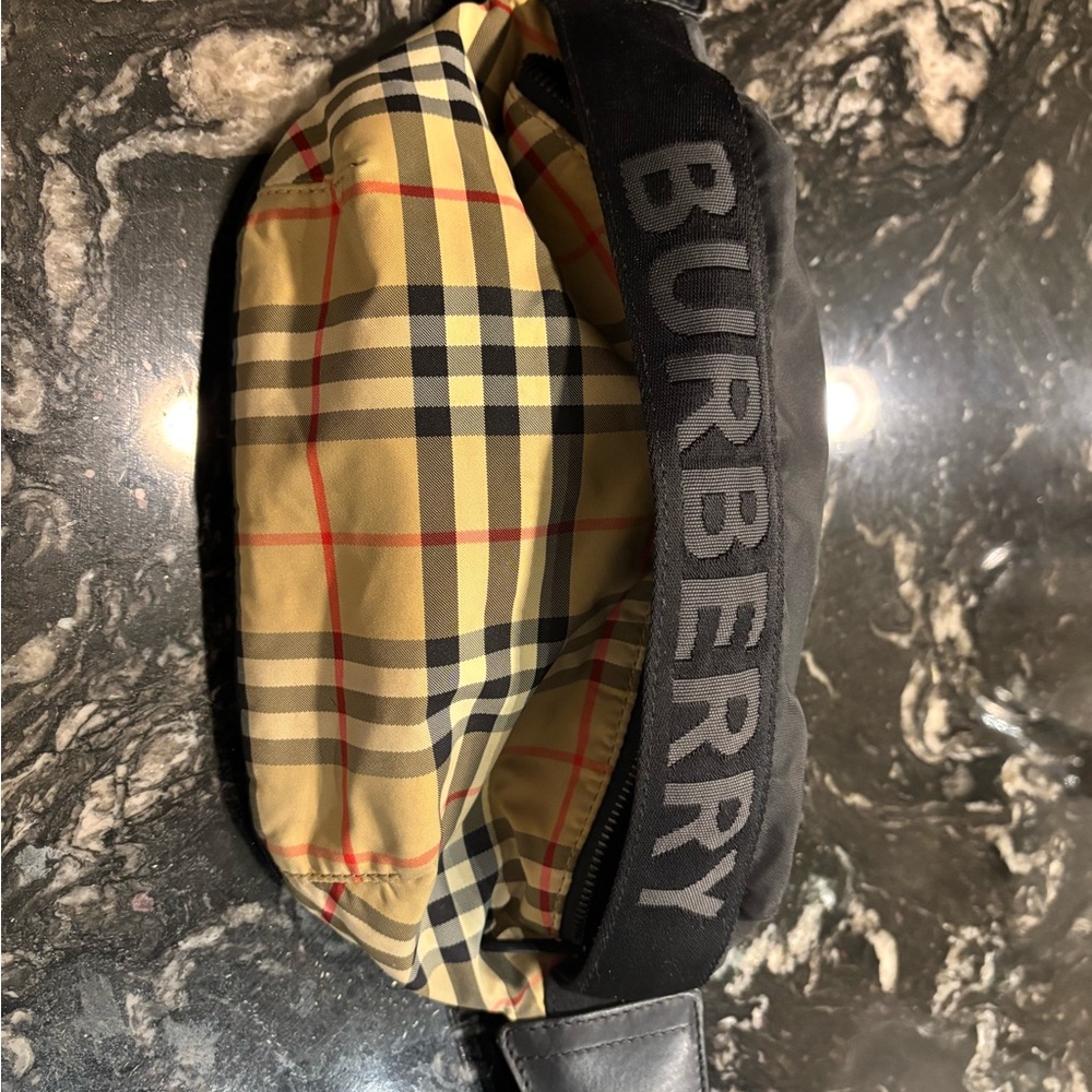 Used Burberry check belt bag- no rips, tears, or smell